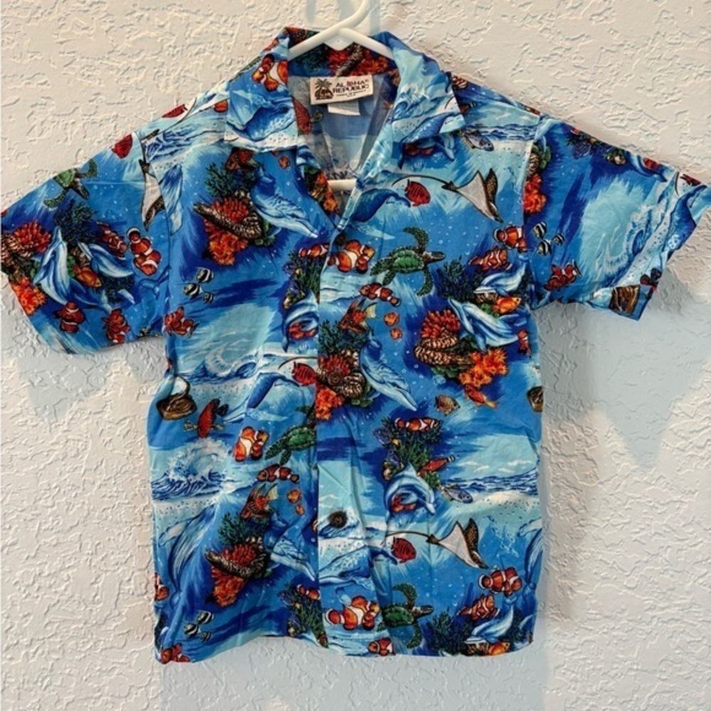 Aloha Republic Kids Button Down Hawaiian Shirt